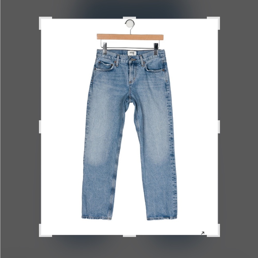 Agolde Light Wash Straight Leg Jeans - Blue